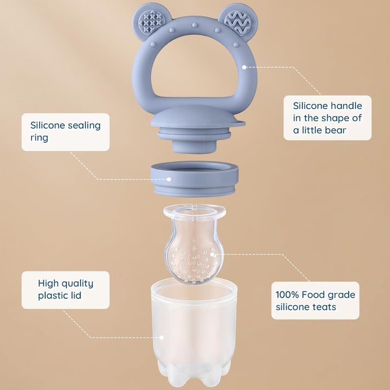 POIKSHARK 2 Pack Silicone Baby Fruit Feeder Set - Image 2